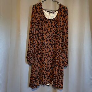 NWT NY&CO Leopard Print Cut-out Sleeves Dress
